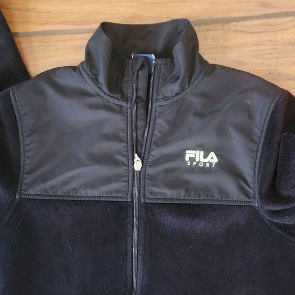 FILA Sport women's XS black full zip black fleece jacket - Picture 2 of 7